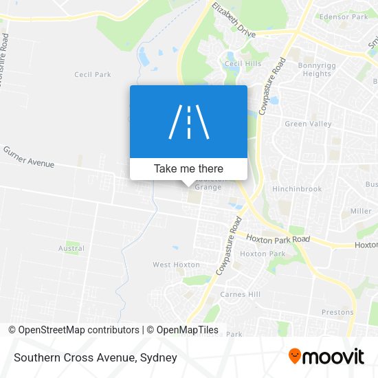 Southern Cross Avenue map