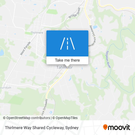 Mapa Thirlmere Way Shared Cycleway