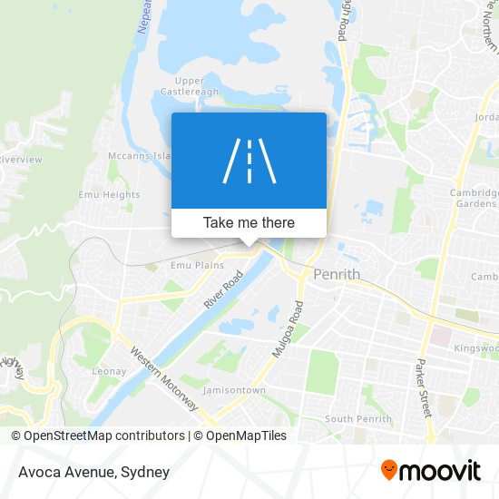 Mapa Avoca Avenue