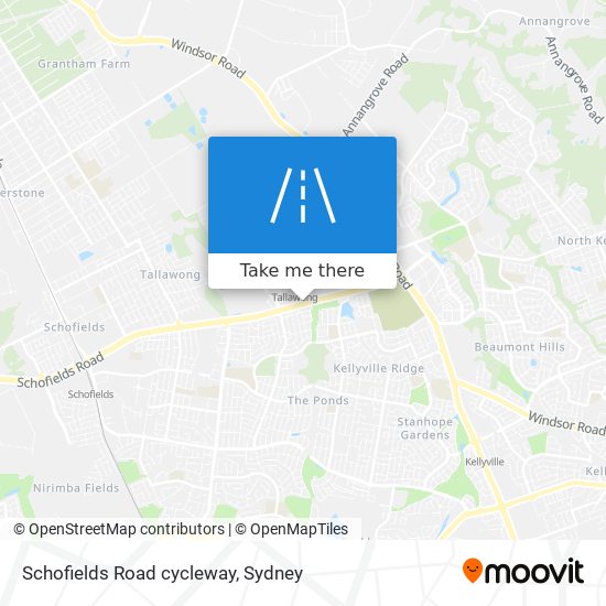 Mapa Schofields Road cycleway