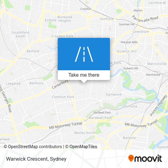 Warwick Crescent map