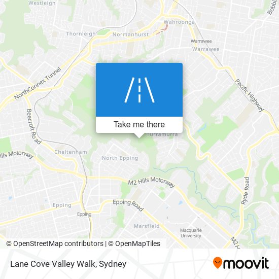 Lane Cove Valley Walk map