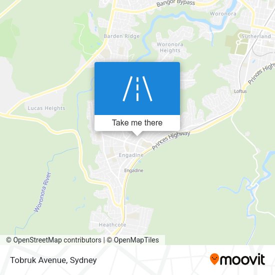 Tobruk Avenue map