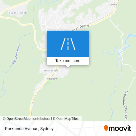 Parklands Avenue map