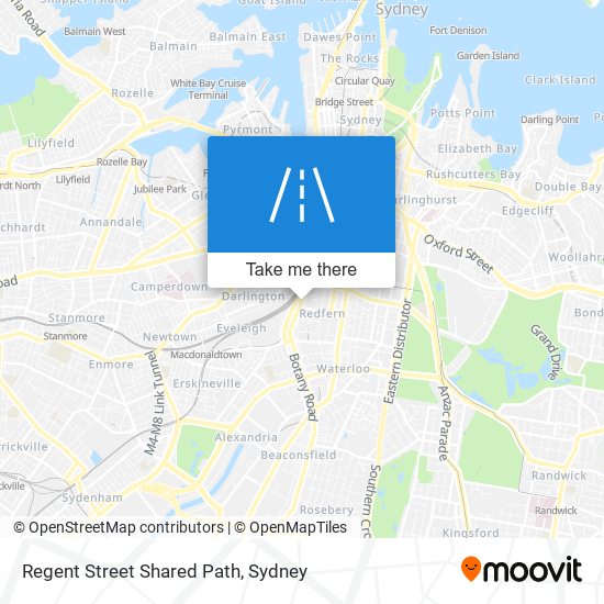 Mapa Regent Street Shared Path