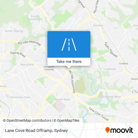 Mapa Lane Cove Road Offramp