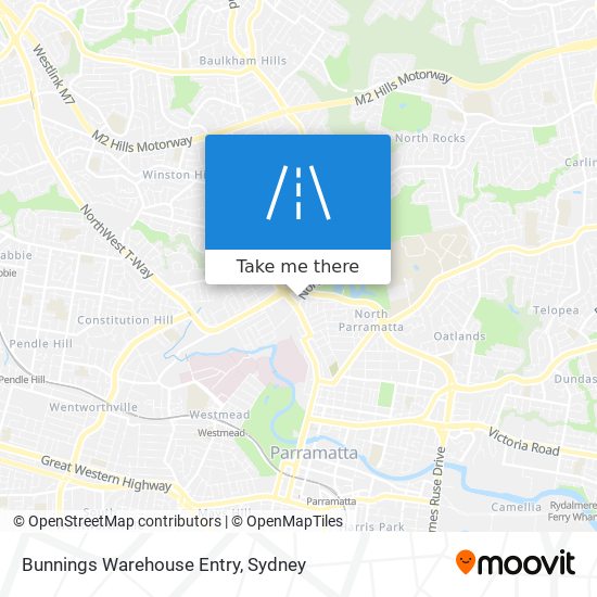 Mapa Bunnings Warehouse Entry