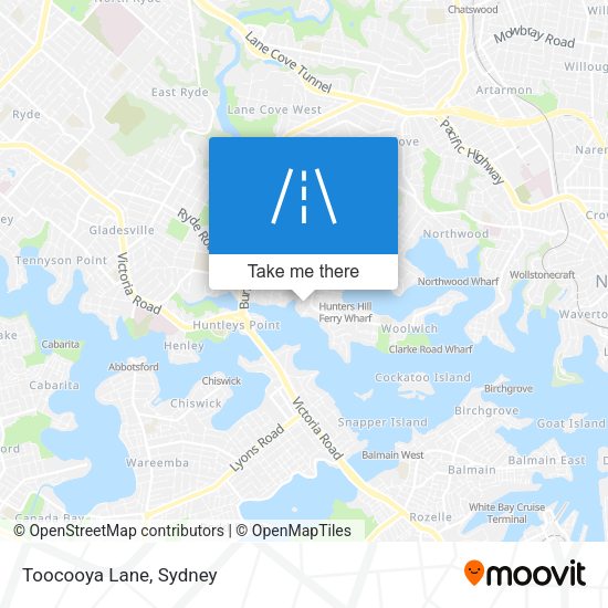 Toocooya Lane map