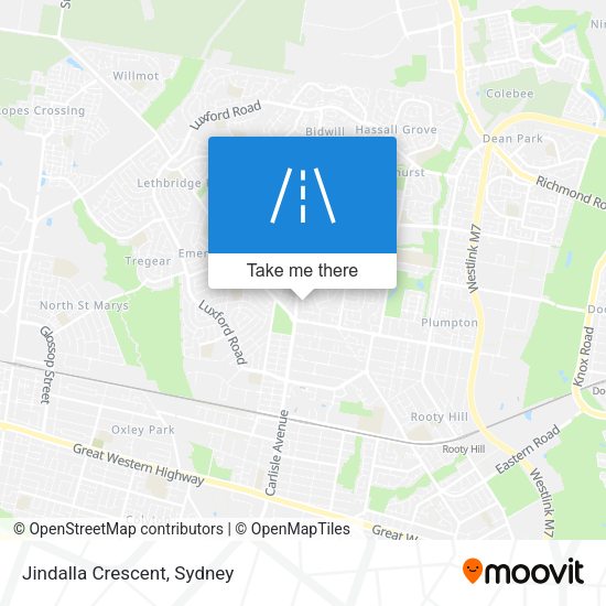 Jindalla Crescent map