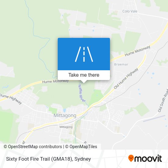 Sixty Foot Fire Trail (GMA18) map