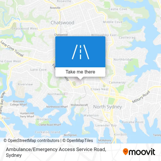 Mapa Ambulance / Emergency Access Service Road
