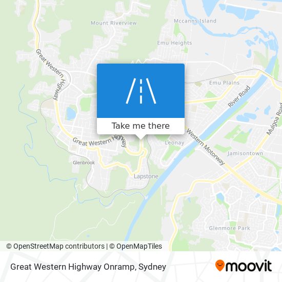 Mapa Great Western Highway Onramp