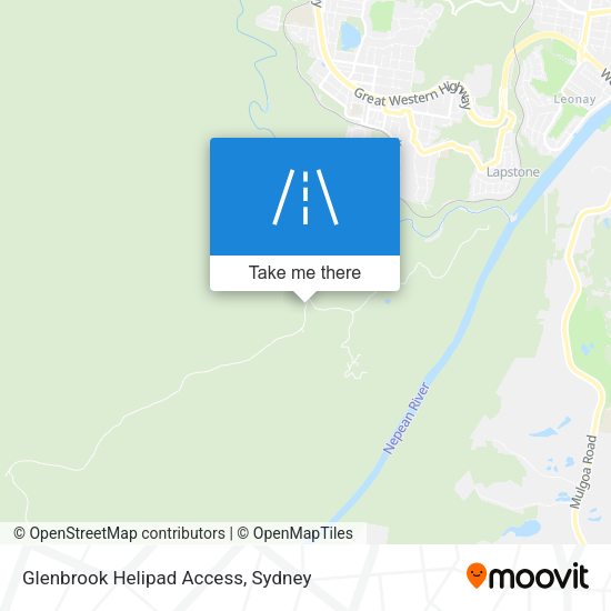 Glenbrook Helipad Access map