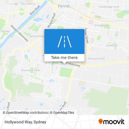 Hollywood Way map