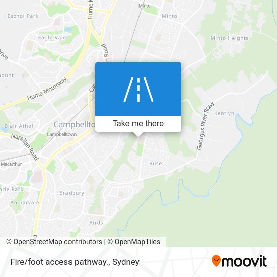 Fire/foot access pathway. map