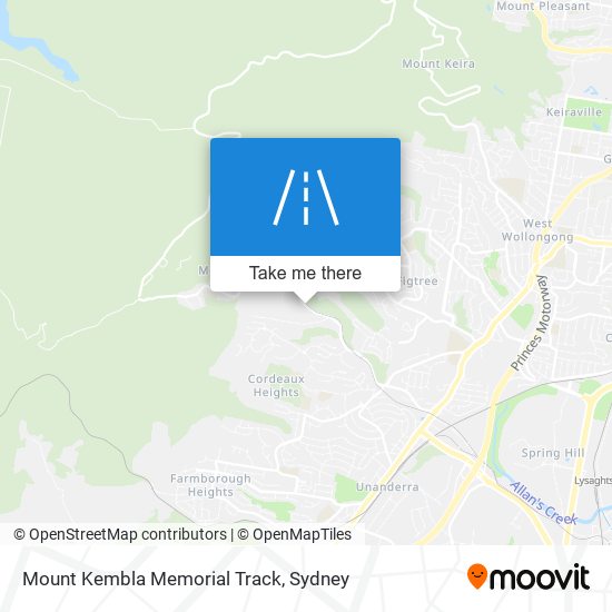 Mapa Mount Kembla Memorial Track