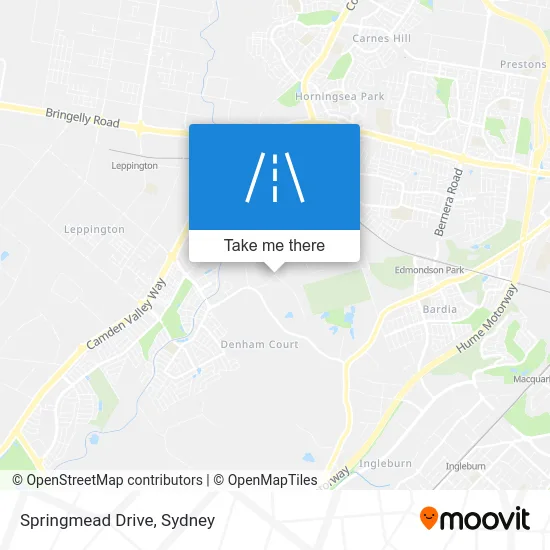 Mapa Springmead Drive