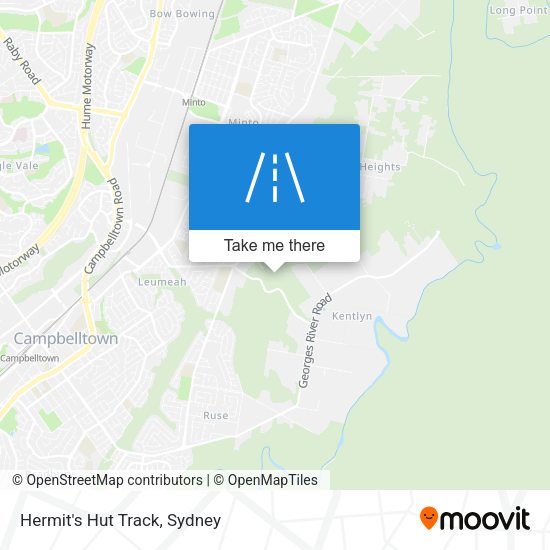 Hermit's Hut Track map