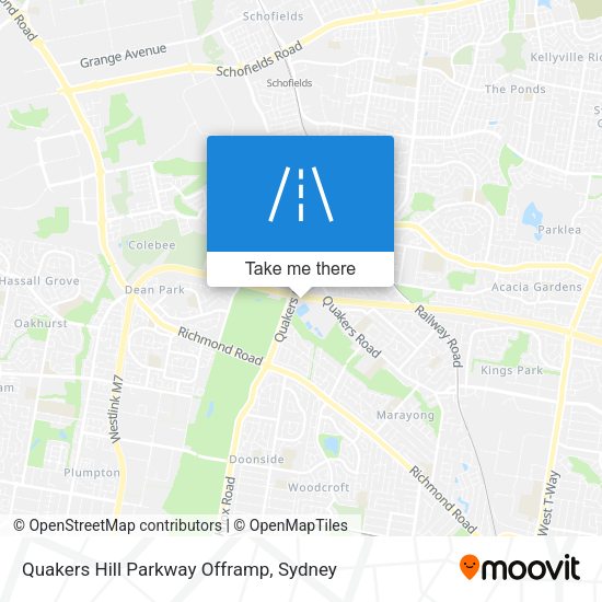 Quakers Hill Parkway Offramp map
