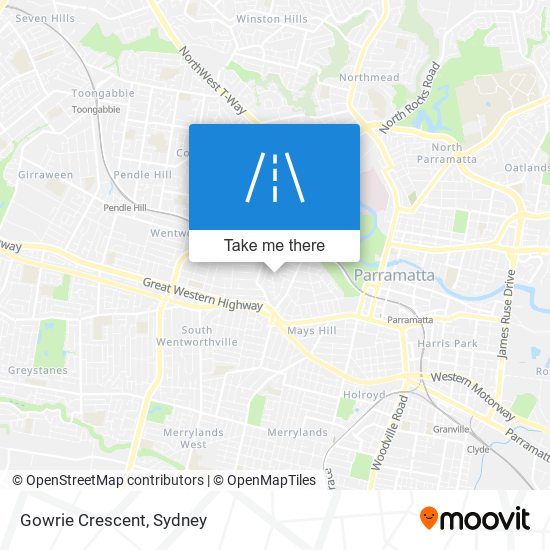 Mapa Gowrie Crescent