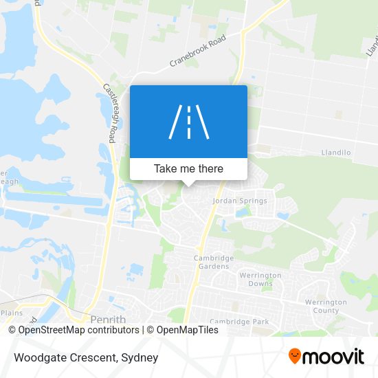 Woodgate Crescent map