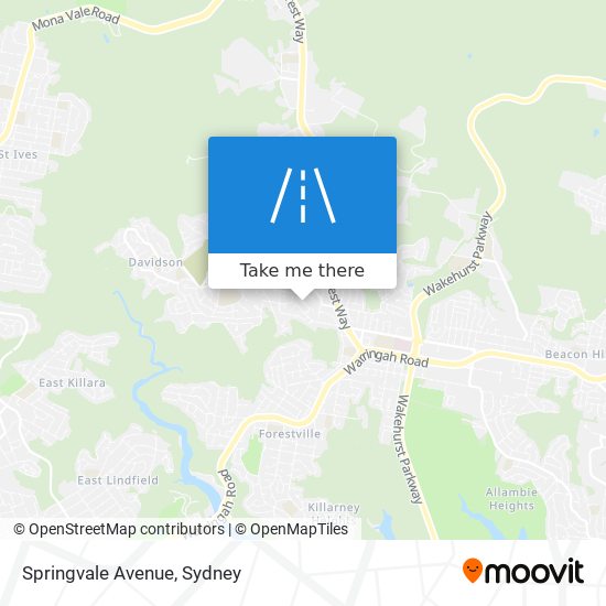 Mapa Springvale Avenue