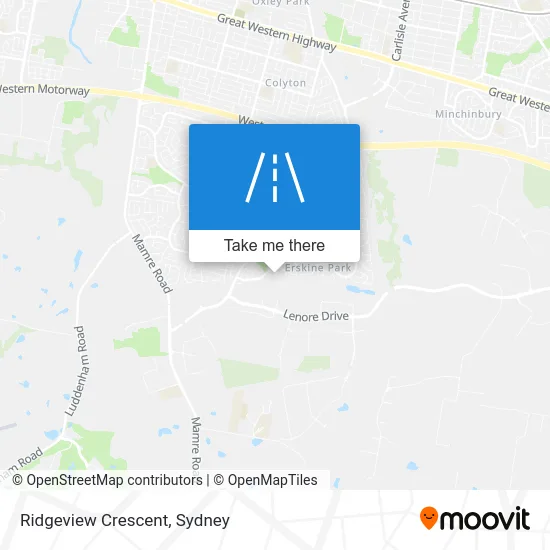 Mapa Ridgeview Crescent