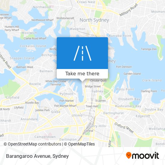 Mapa Barangaroo Avenue