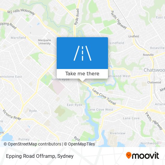 Mapa Epping Road Offramp