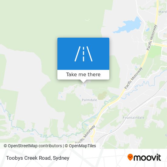 Toobys Creek Road map