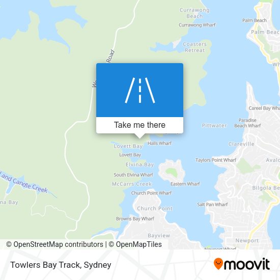 Towlers Bay Track map
