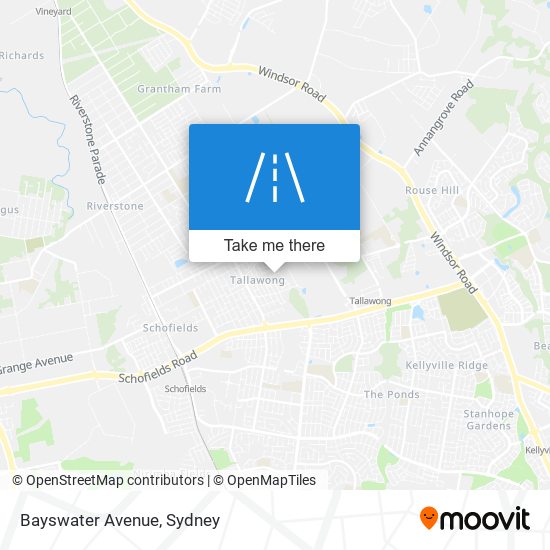 Mapa Bayswater Avenue