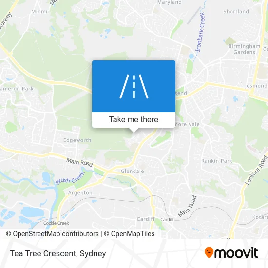 Mapa Tea Tree Crescent