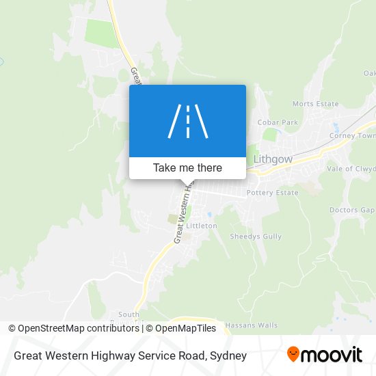 Great Western Highway Service Road map