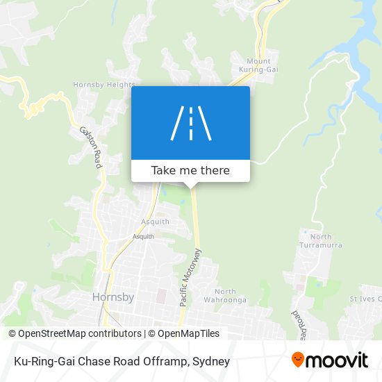 Mapa Ku-Ring-Gai Chase Road Offramp