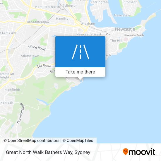 Great North Walk Bathers Way map