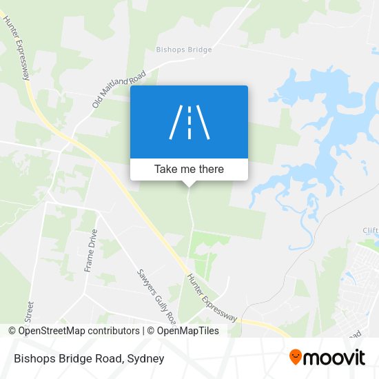 Bishops Bridge Road map