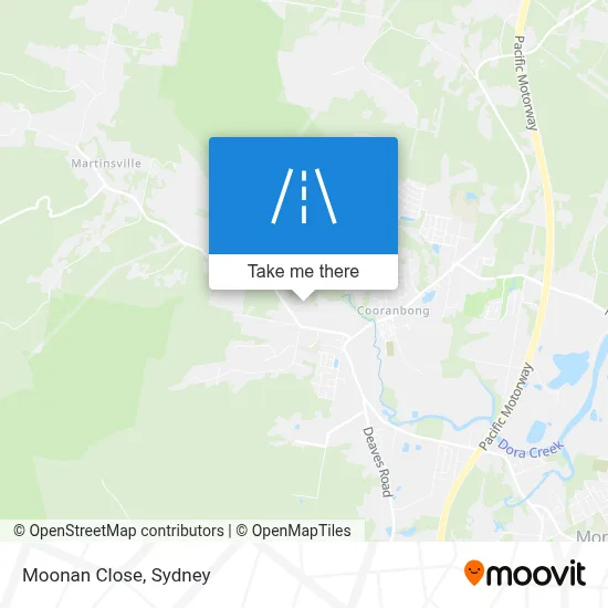 Mapa Moonan Close