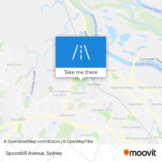 Mapa Spoonbill Avenue