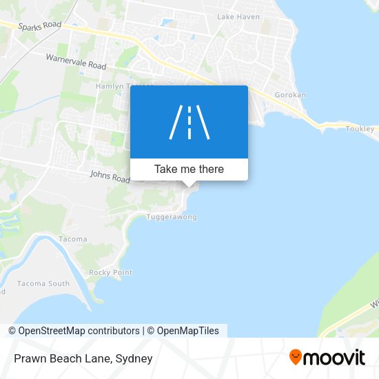 Prawn Beach Lane map