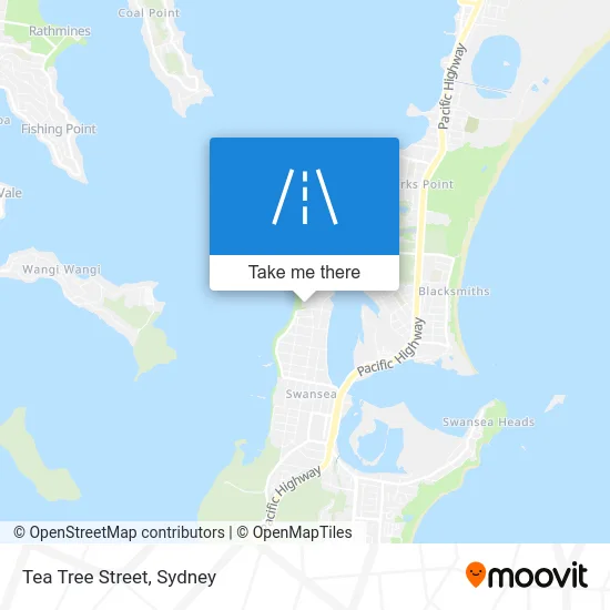 Mapa Tea Tree Street