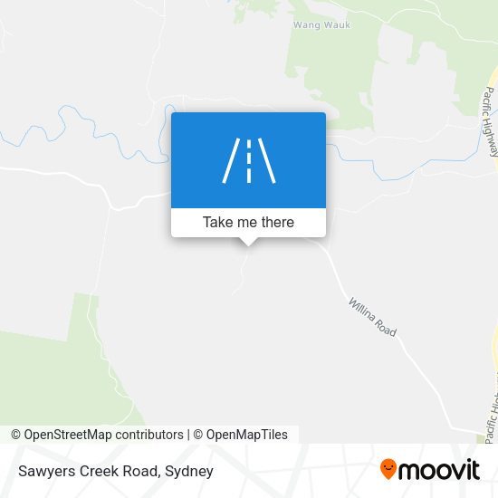 Sawyers Creek Road map