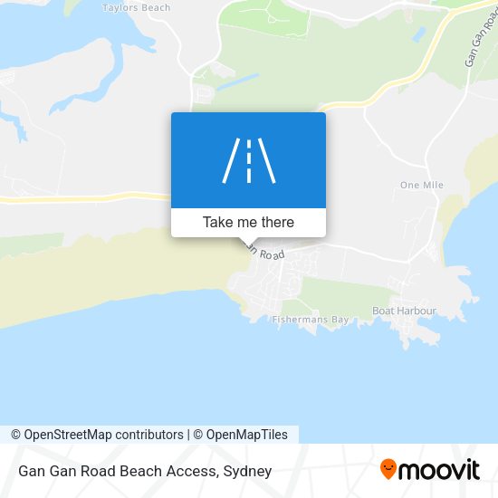 Gan Gan Road Beach Access map