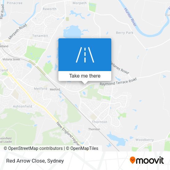 Red Arrow Close map