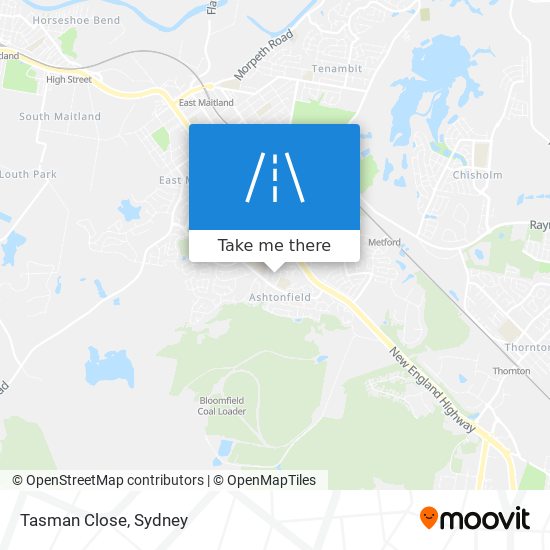 Mapa Tasman Close