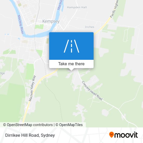 Dirrikee Hill Road map