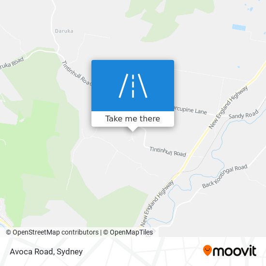 Mapa Avoca Road