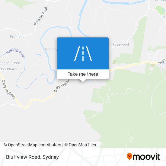 Bluffview Road map