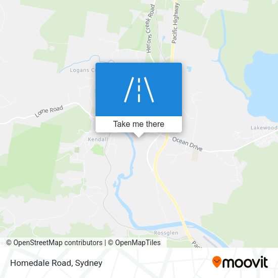Homedale Road map