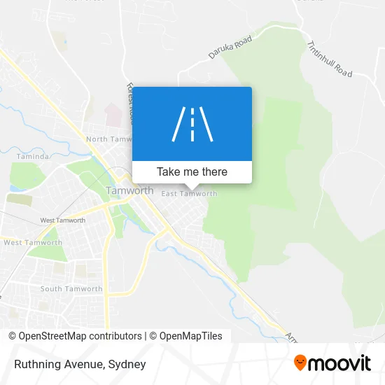 Mapa Ruthning Avenue